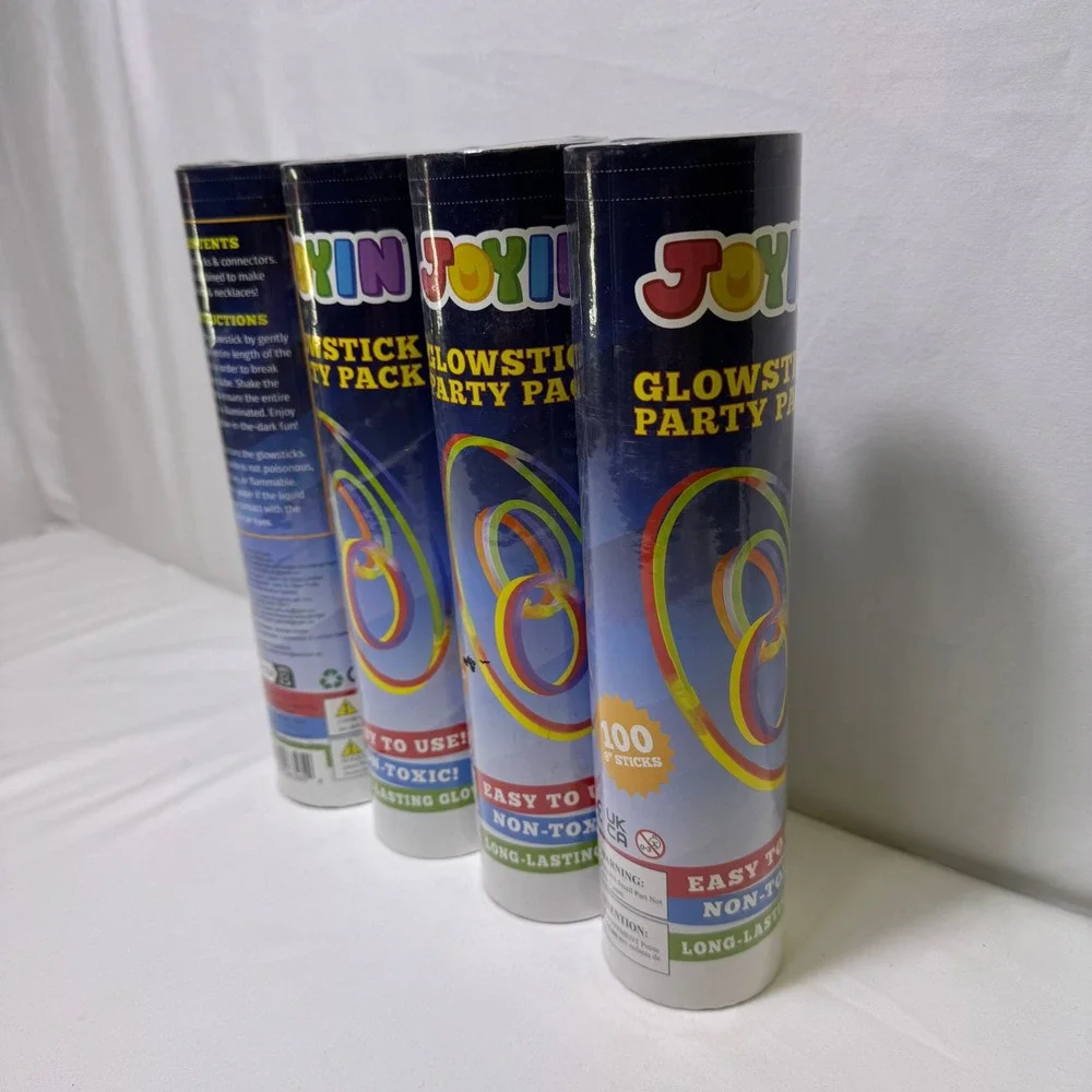 LOT OF 4 JOYIN 100-Piece Glow Stick Party Packs – 400 Total – NEW SEALED